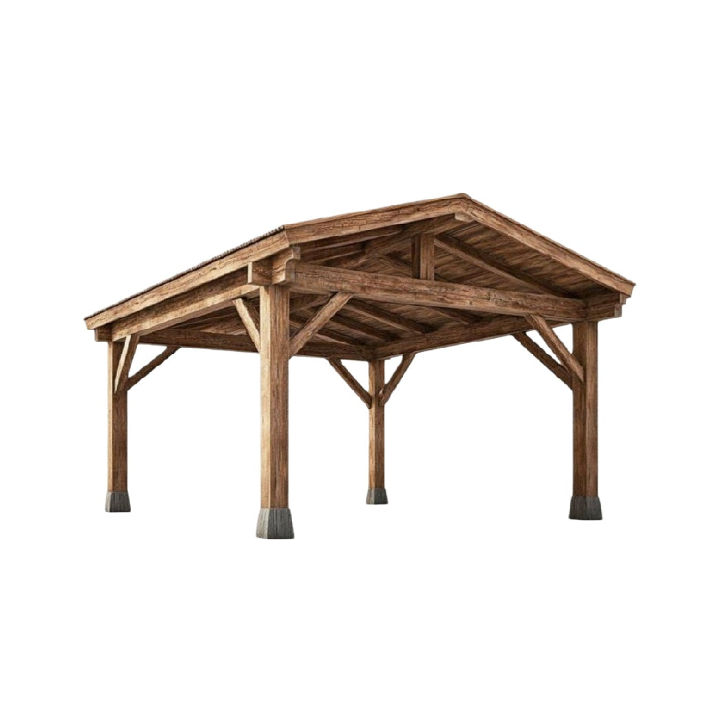 Auvent en bois pour espace extérieur - 500 x 400 x 300