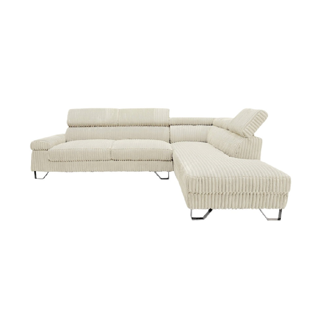 Canapé d'angle en tissu - pour salon ou espace de vie - structure en métal et rembourrage en mousse - 未能提供具体尺寸数据。